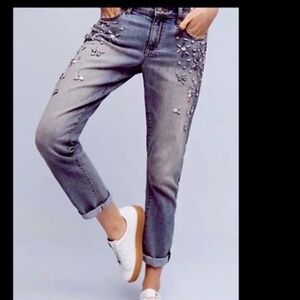 Anthropologie Pilcro Hyphen Bejeweled Rhinestone Jeans 26